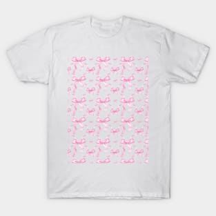 Aesthetic Pastel Pink Ribbons and bows in watercolor T-Shirt